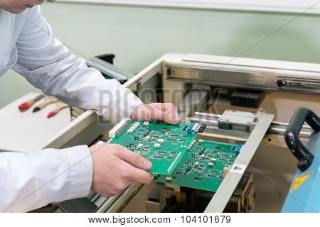 Production of electronic components  at high-tech factory
