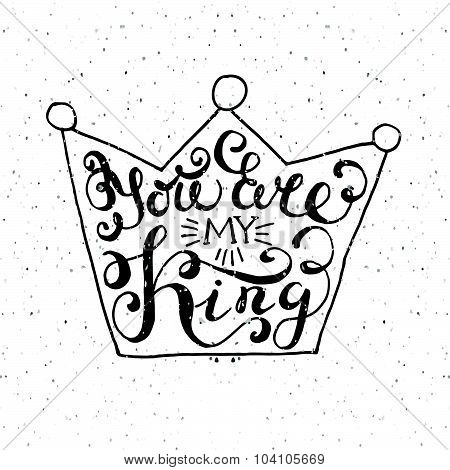 Crown With Hand Drawn Typography Poster