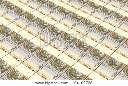 Albanian lek bills stacks background. Computer generated 3D photo rendering.