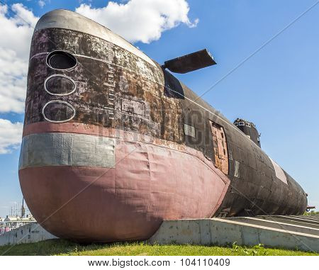 The Diesel Submarine B-307. Located In The Technical Museum Of Avtovaz In Togliatti.