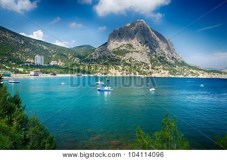 Landscape View Of The Harbor With Boats