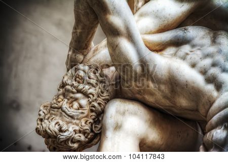 Close Up Of Hercules And Nesso Centaur Statue
