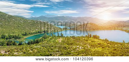 Panoramic View Of Bacinska Lake In Croatia