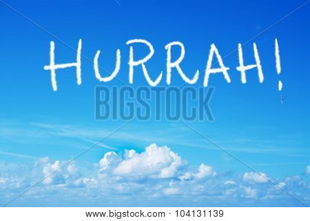 Hurrah Written In The Sky With An Airplane