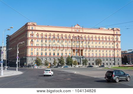 MOSCOW, RUSSIA - 21.09.2015. Lubyanka square.  building of the FSB of Russia