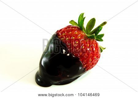Strawberry with chocolate topping