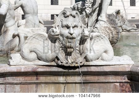 Fontana Del Moro, Piazza Navona, Rome, Italy