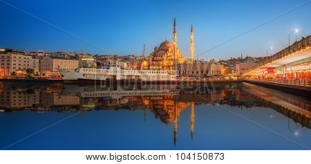 Panorama of Istanbul at a dramatic sunset