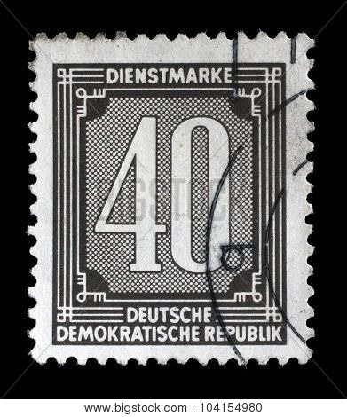 GERMAN DEMOCRATIC REPUBLIC - CIRCA 1956: A stamp printed in GDR shows numeric value, circa 1956.
