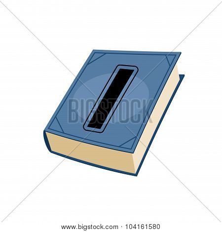 Letter I At Vintage Book In Hardcover. Alphabetical Stashes On Book Cover.