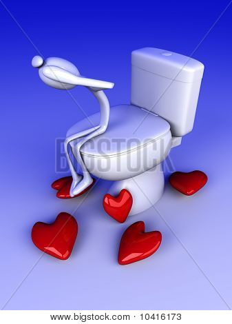 Lovesick In The Restroom.