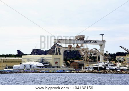 Shipyard In La Ciotat Near Marseille