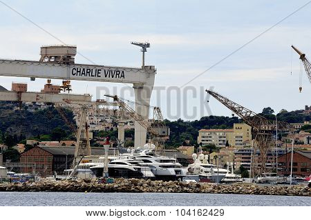 Shipyard In La Ciotat Near Marseille