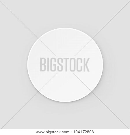 White Round Blank Beer Coasters Vector Isolated