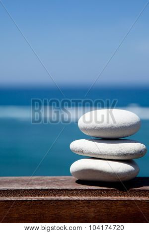 Stack of pebble stones at the beach
