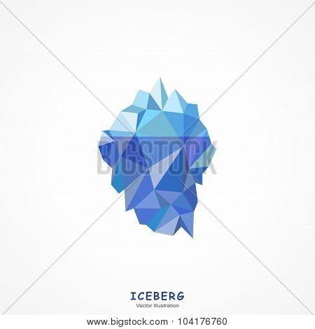 One Iceberg on water. Vector illustration.