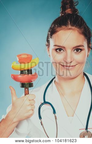 Dietitian With Vegetables. Healthy Diet Nutrition.