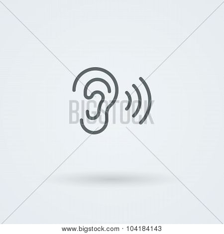 Stock minimalist icon ear.