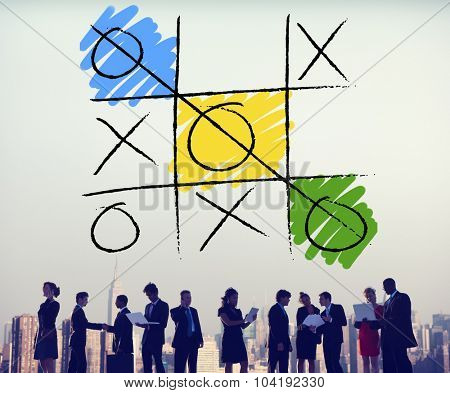 Leisure Game Tic Tac Toe Competition Challenge Winner Concept