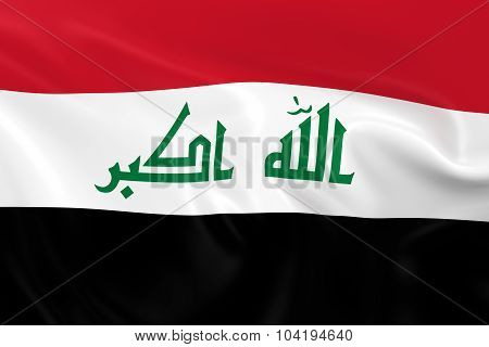 Waving Flag Of Iraq - 3D Render Of The Iraqi Flag With Silky Texture
