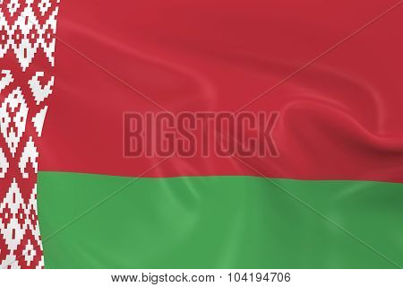 Waving Flag Of Belarus - 3D Render Of The Belarusian Flag With Silky Texture