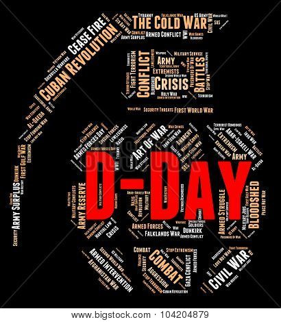 D Day Represents Invasion Wordcloud And Word