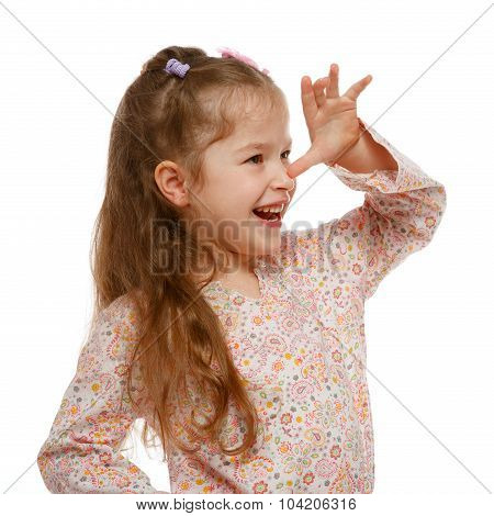Little Girl On The Move. Cheerful, Positive.