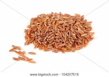 Red Rice Isolated On White Background
