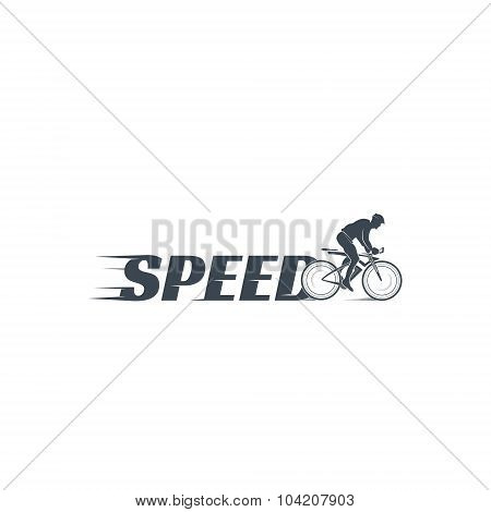 Cyclist silhouette isolated on a white background