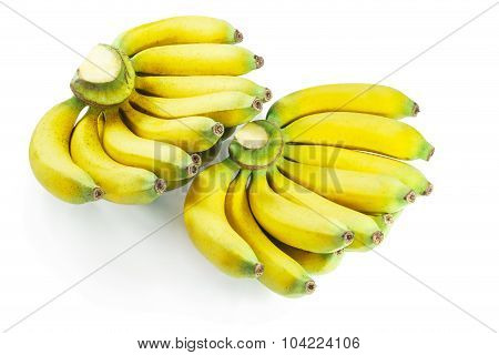 Raw Banana Isolated On White Background.
