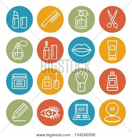 Cosmetics Line Icons