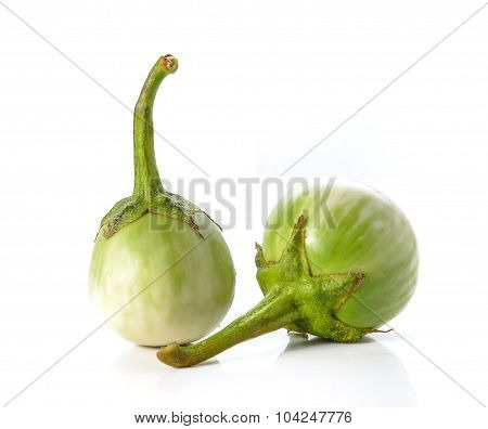 Eggplant On White Background.