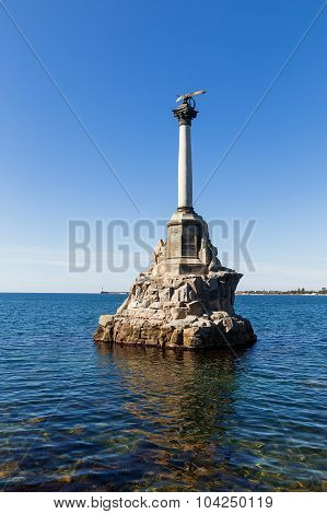 Monument To Scuttled Russian Ships To Obstruct Entrance To Sevastopol Bay.