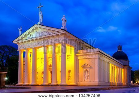 Cathedral of Vilnius in the evening, Lithuania.