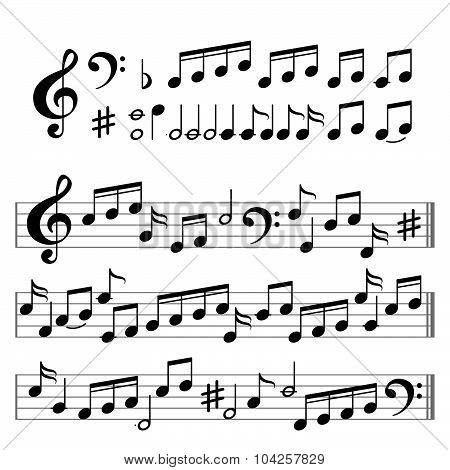 Music Signs: Notes And Clef
