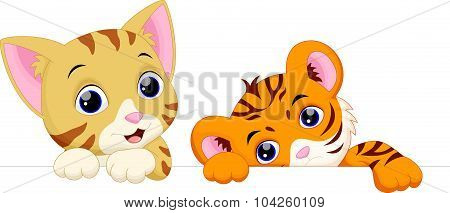 Cat and tiger cartoon