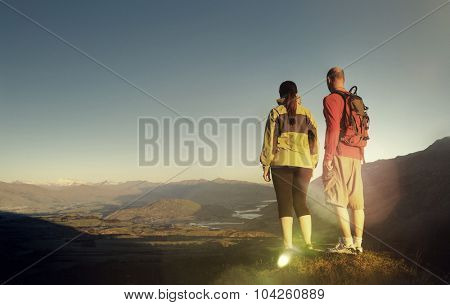 Adventurists Mountain Climbing Explorer Hiking Concept