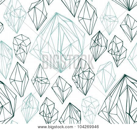 Seamless pattern with crystals.