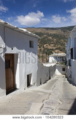 Street Of Capileira, Las Alpujarras, Granada Province, Andalusia, Spain