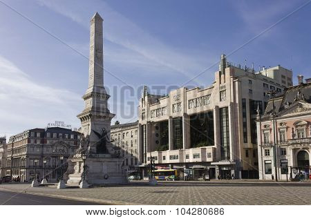 Praca Dos Restauradores In Lisbon