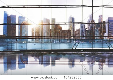 City Lights Urban Scenic View Buildings Concept