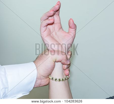 Abductor, Forcefull Man's Hand On A Female.