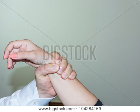 Abductor, Forcefull Man's Hand On A Female.
