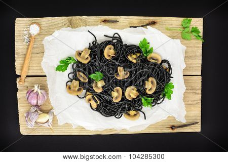 Pasta with Black Squid Ink.