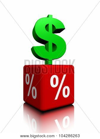 Dolar up above red cube percent