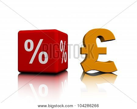 Pound next to the red percent cube