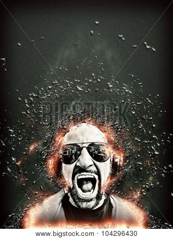 Crazy Dj Abtract background for your metal music event flyer. 