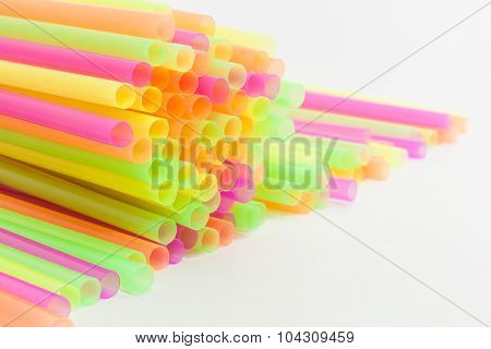 Vibrant Colors Drinking Straws Plastic Type