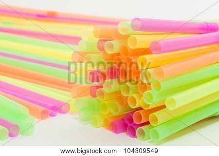 Vibrant Colors Drinking Straws Plastic Type