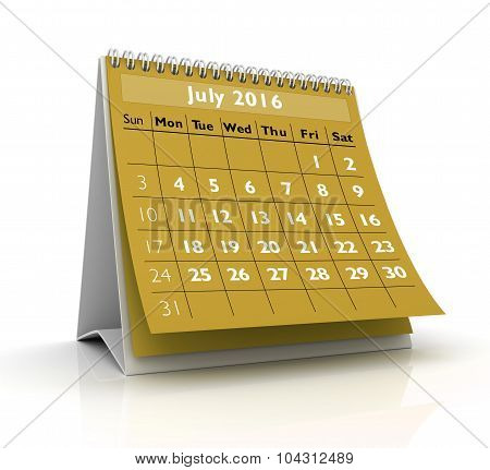 July 2016 Calendar